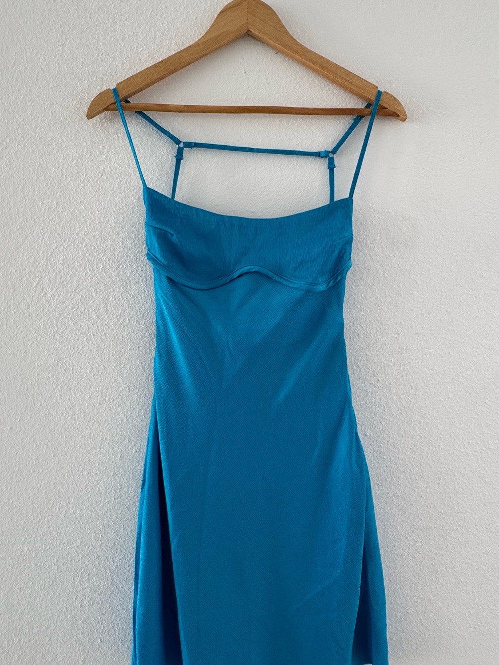 Sleek Teal Slip Dress with Adjustable Straps